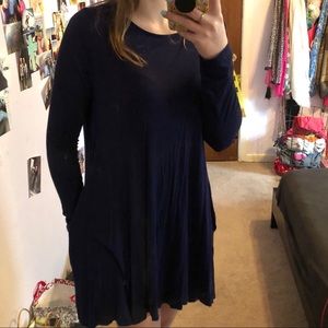 Navy blue dress with pockets